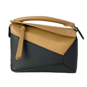 Loewe Puzzle Bag Mini Handbag Black Brown
